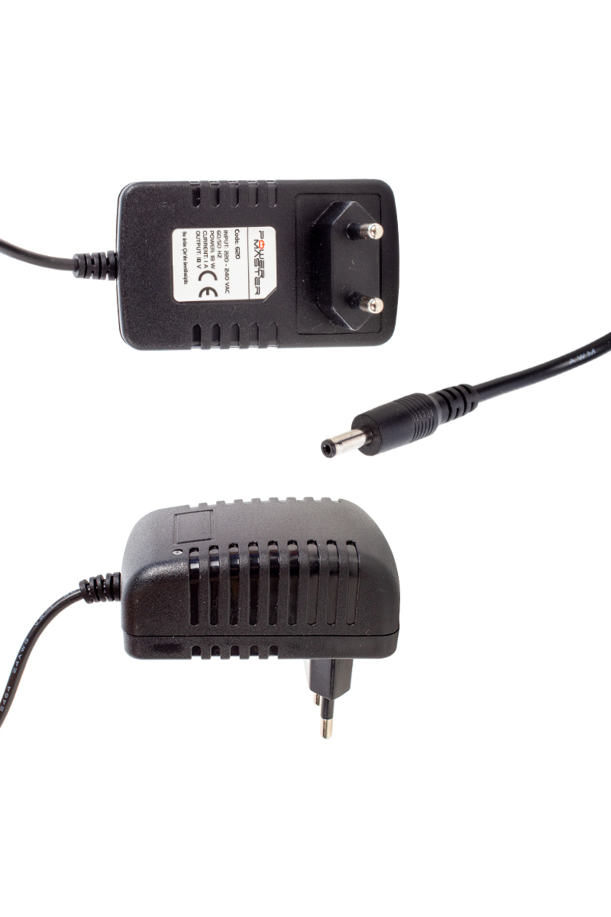 Pm-620 18 Volt - 1 Amper 3.5*1.35 Mm Uçlu Plastik Kasa Priz Tipi Adaptör