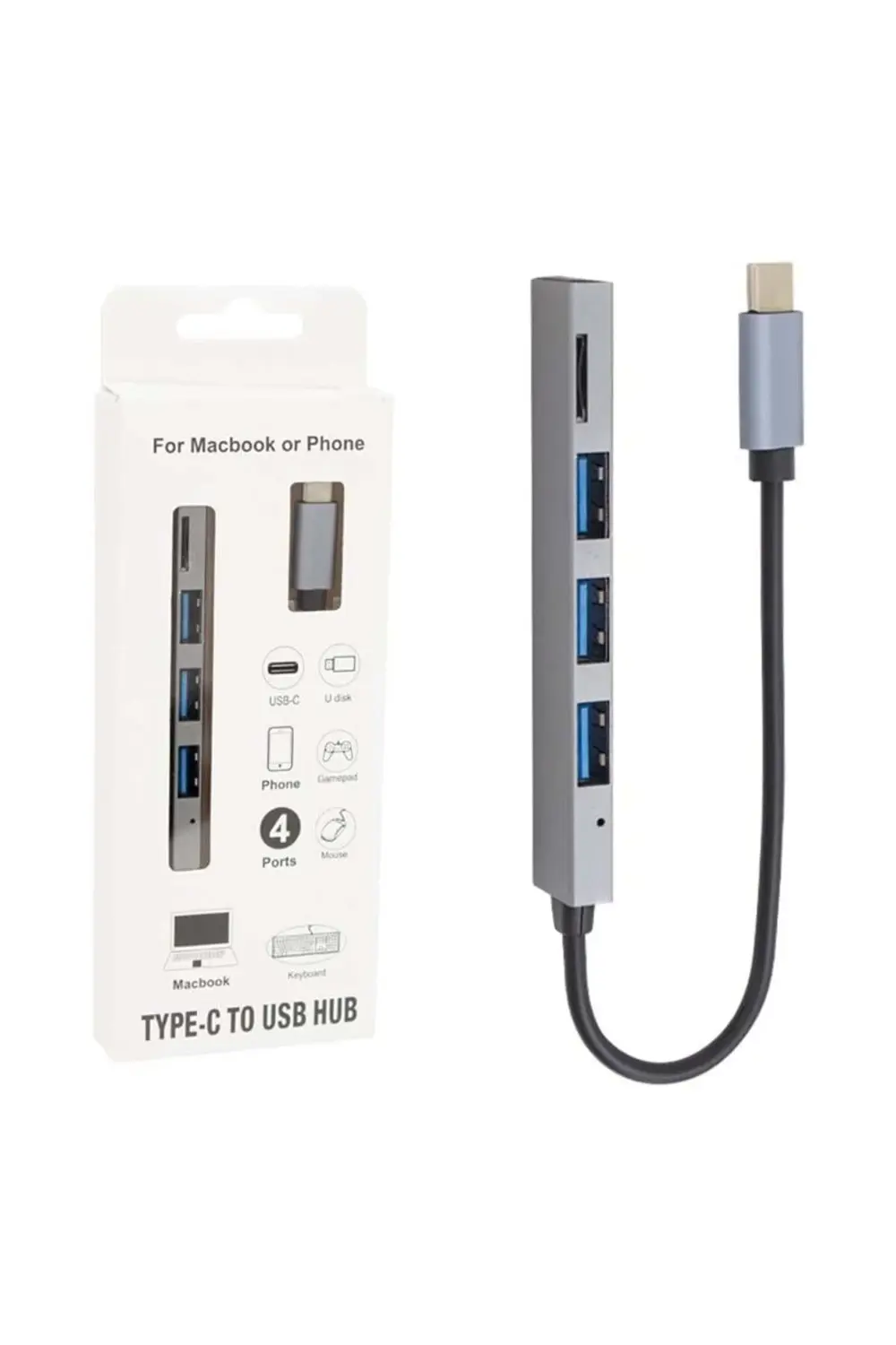 PM-6493 TYPE-C Hub 3x USB 3.0 SD/TF Hafıza Kart Okuyucu Dock Stat