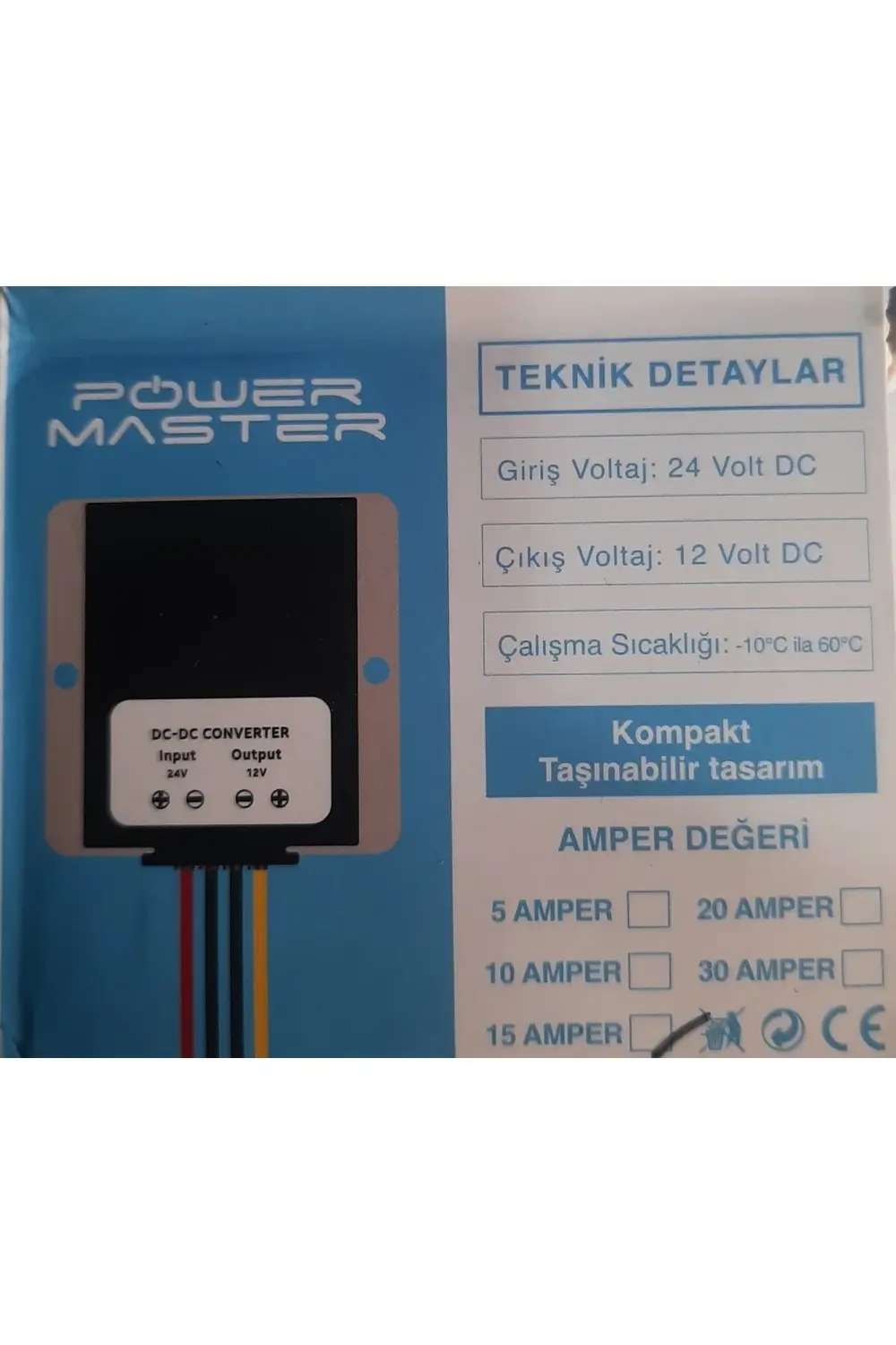 PM-7904 Yeni Kasa 24V Dc / 12V Dc  15 Amper Oto Konvertör