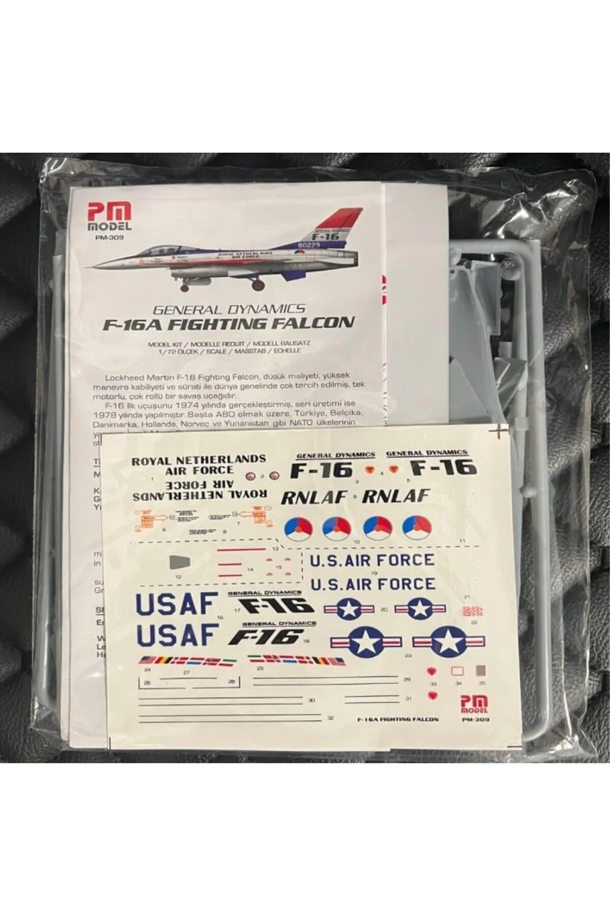 Pm Model F-16 A ROYAL NETHERLANDS & USA Plastik Uçak Maket Kiti