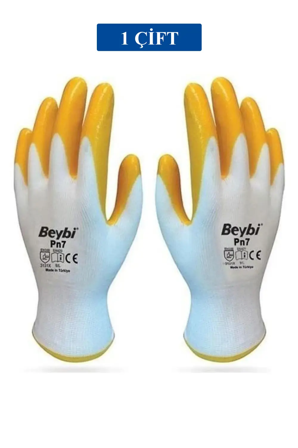 Pn7 Sarı Iş Eldiveni Polyester Örme Nitril Beybi No:10 Royaleks G