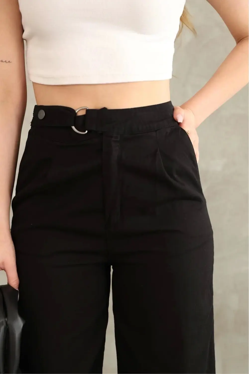 Pnt gabardin kemer detay pantolon