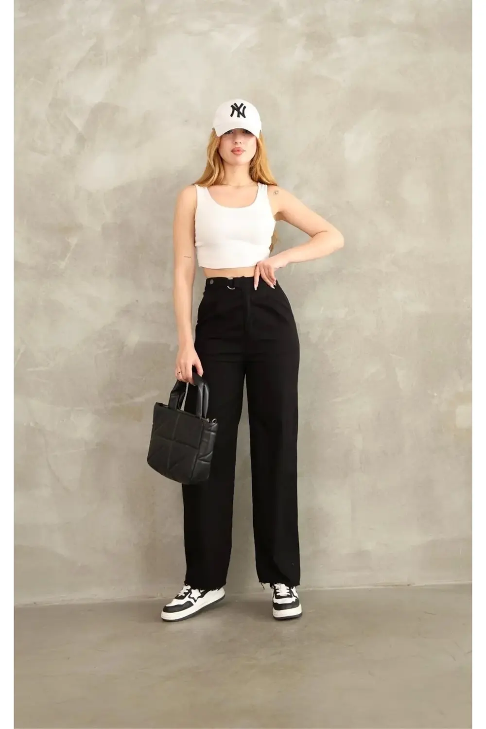 Pnt gabardin kemer detay pantolon