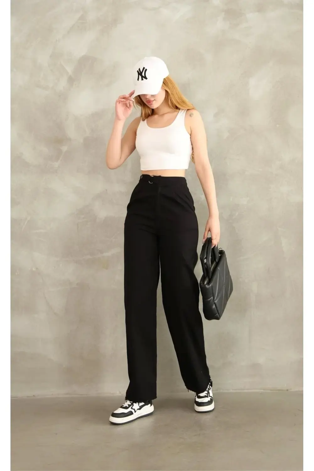 Pnt gabardin kemer detay pantolon