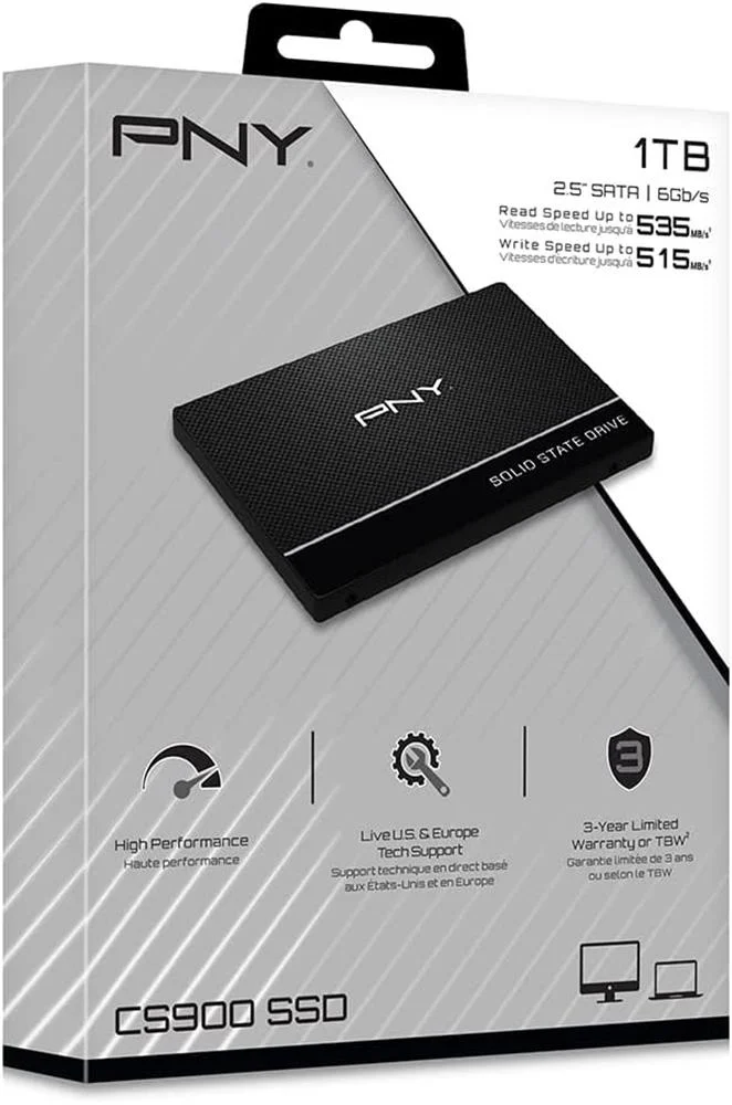 Pny 1TB CS900 3D NAND 2.5" SATA III 535-515 MB-s (SSD7CS900-1TB-R