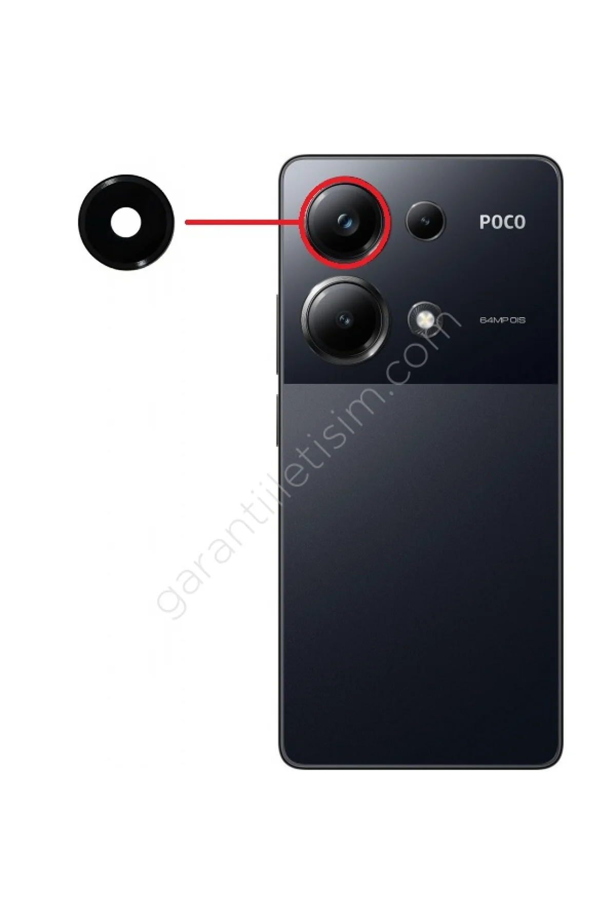 Poco M6 Pro Kamera Camı Üst