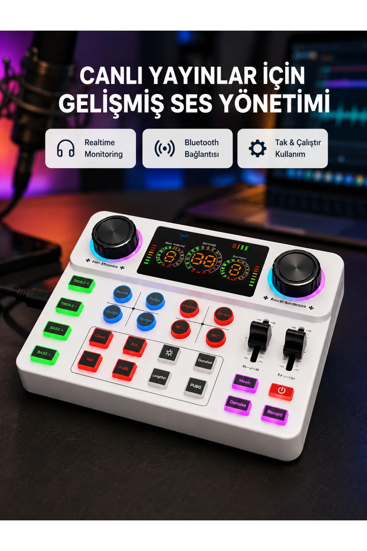 Podcast Karaoke Ve Sosyal Medya Yayınları İçin Ses Kartı Podcast Karaoke Ve Sosyal Medya Yayınları İçin Ses Kartı