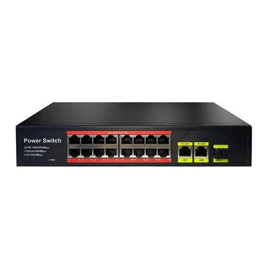 POE-G1621SFP-300W 16 PORT GIGABIT+2XGB RJ45+1XSFP UPLINK POE RACKMOUNT SWITCH (REALTEK CHIPSET) POE-G1621SFP-300W 16 PORT GIGABIT+2XGB RJ45+1XSFP UPLINK POE RACKMOUNT SWITCH (REALTEK CHIPSET)