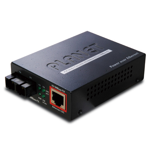 PoE Media Converter 100Base-FX to 10/100Base-TX (SC Multimode 2 k