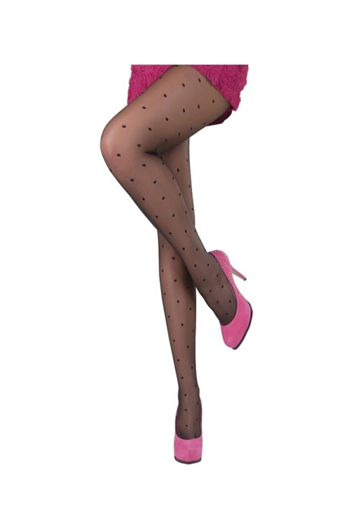 Point Desenli Külotlu Puantiyeli Külotlu Çorap