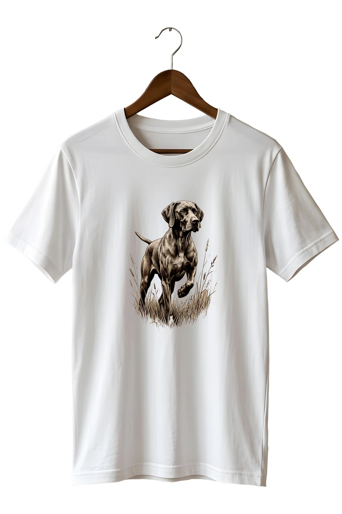 Pointer Av Köpeği Baskılı Unisex Tişört – Avcılık Outdoor Kamp Temalı Regular Fit