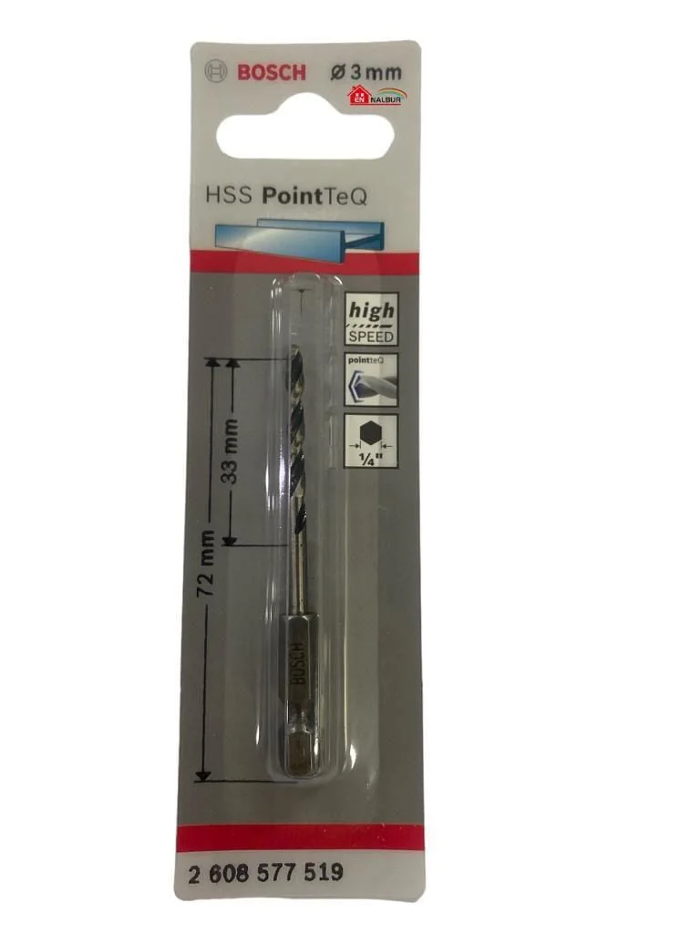 Pointteq Altıgen Şaftlı Hss Matkap Ucu 3 mm