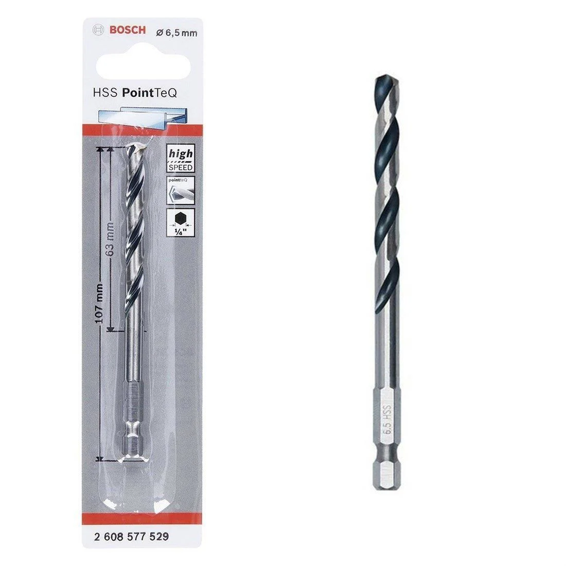 Pointteq Altıgen Şaftlı Hss Matkap Ucu 6,5 mm Pointteq Altıgen Şaftlı Hss Matkap Ucu 6,5 mm