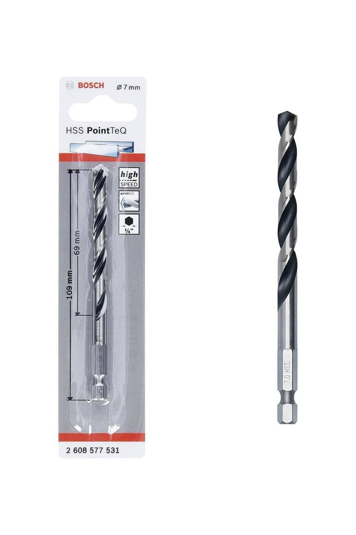 Pratikoba Pointteq Altıgen Şaftlı Hss Matkap Ucu 7 Mm