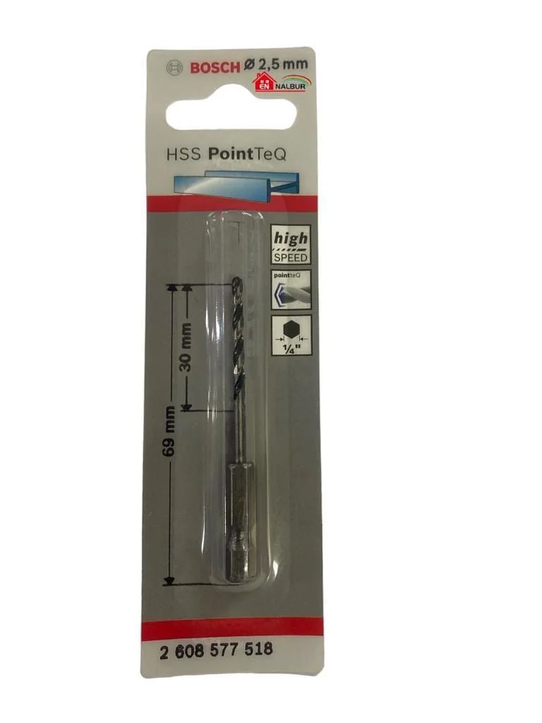 Pointteq Altıgen Şaftlı Hss Matkap Ucu 2,5 mm