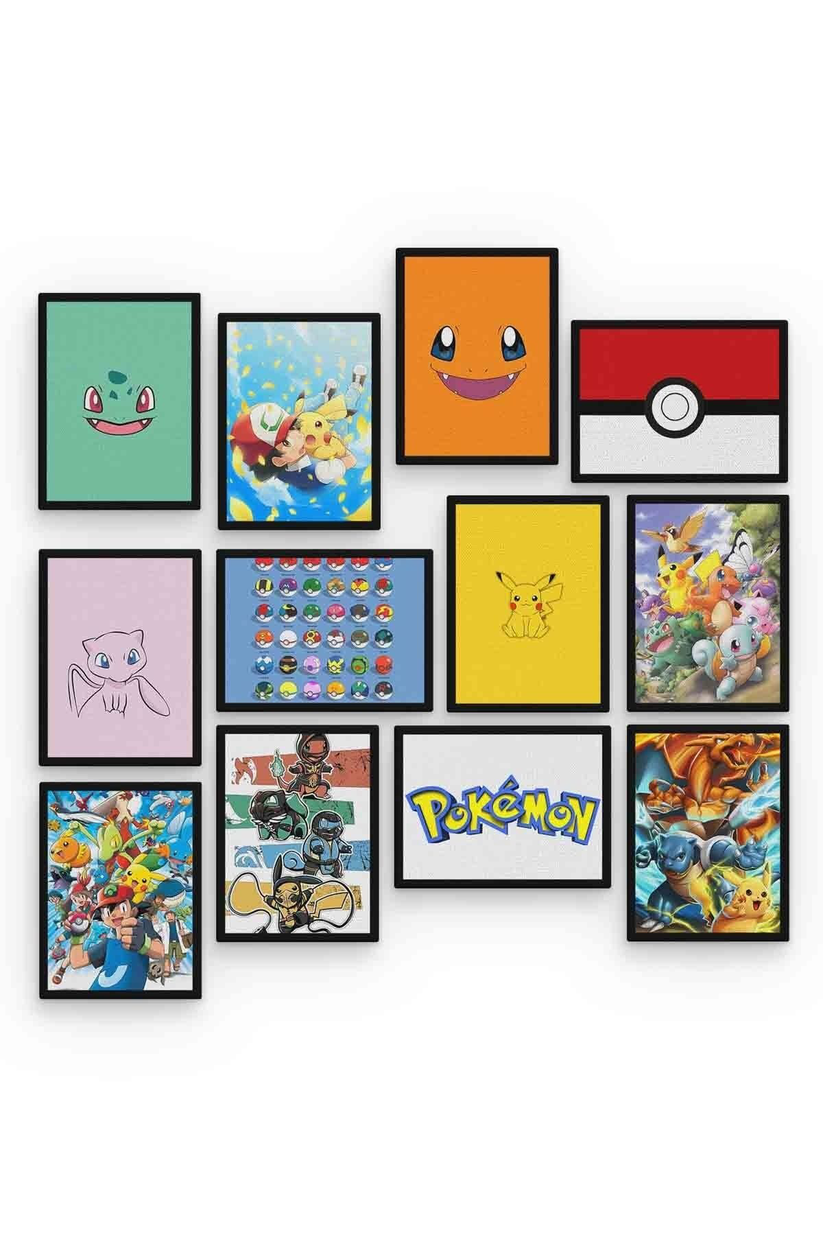 Pokemon 12 Parça Mdf (ahşap) Tablo Ofis Boyu 