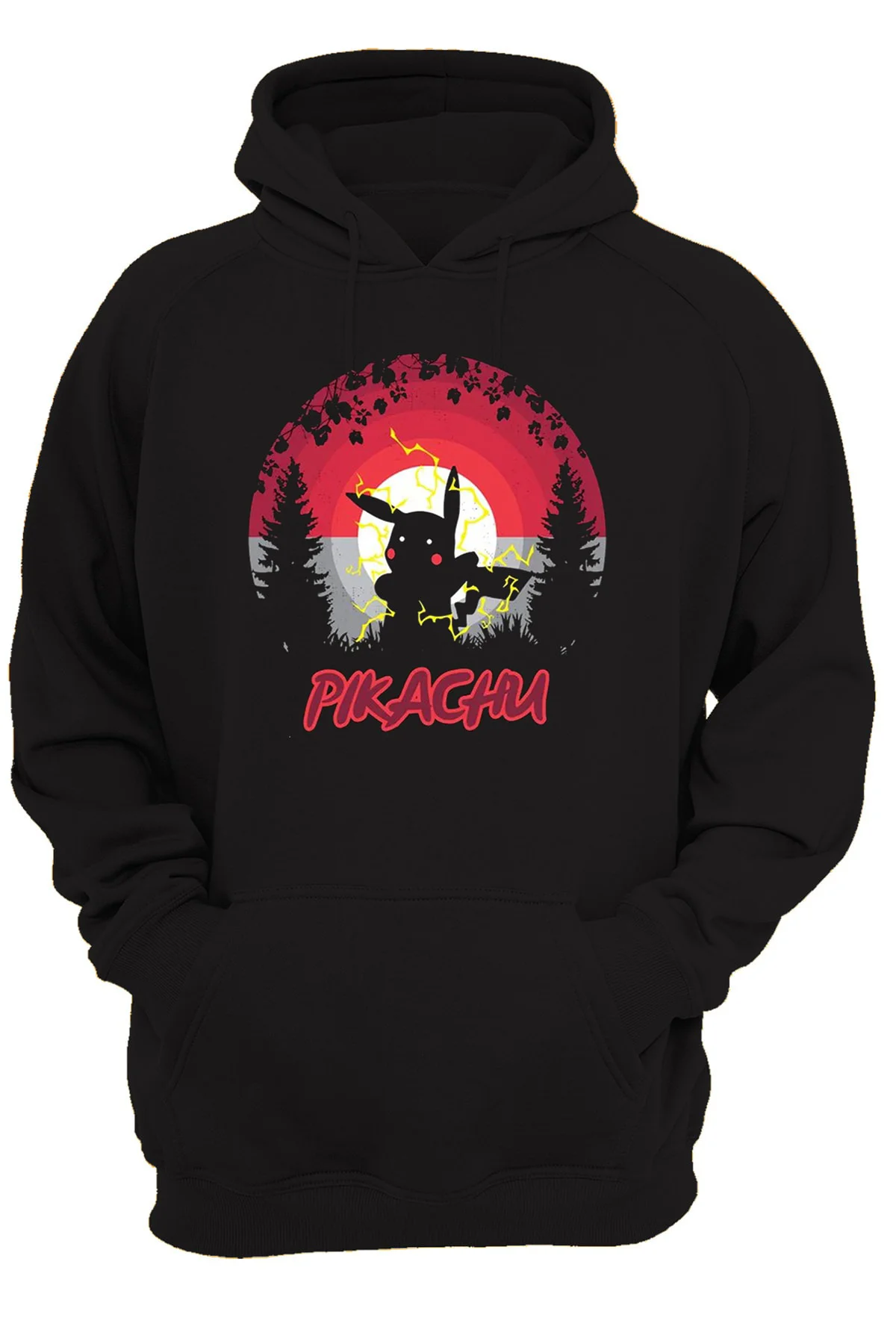 Pokemon Gengar Ön Baskılı, %100 Pamuk, 3 Ipl. Şardonlu, Içi Polar, Çok Kalın Hoodie
