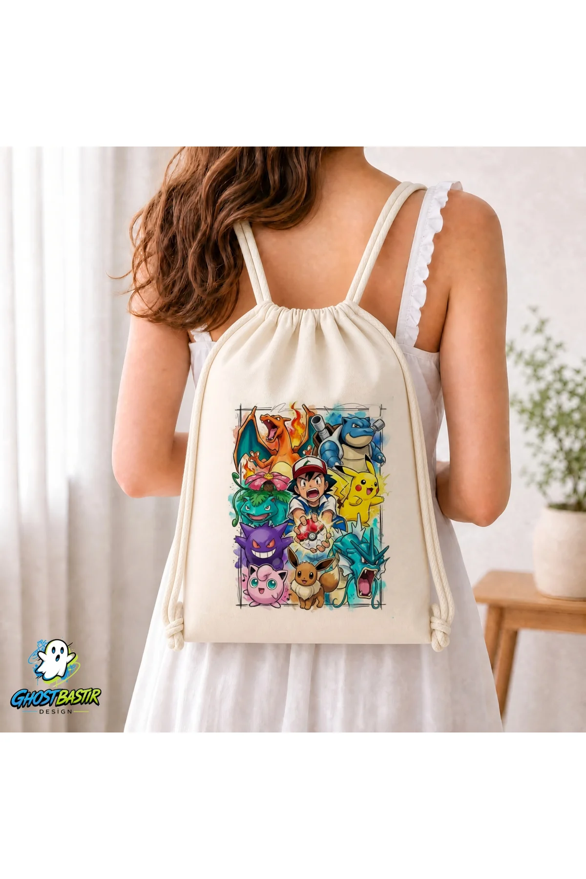 Pokemon Büzgülü Keten Çanta C238
