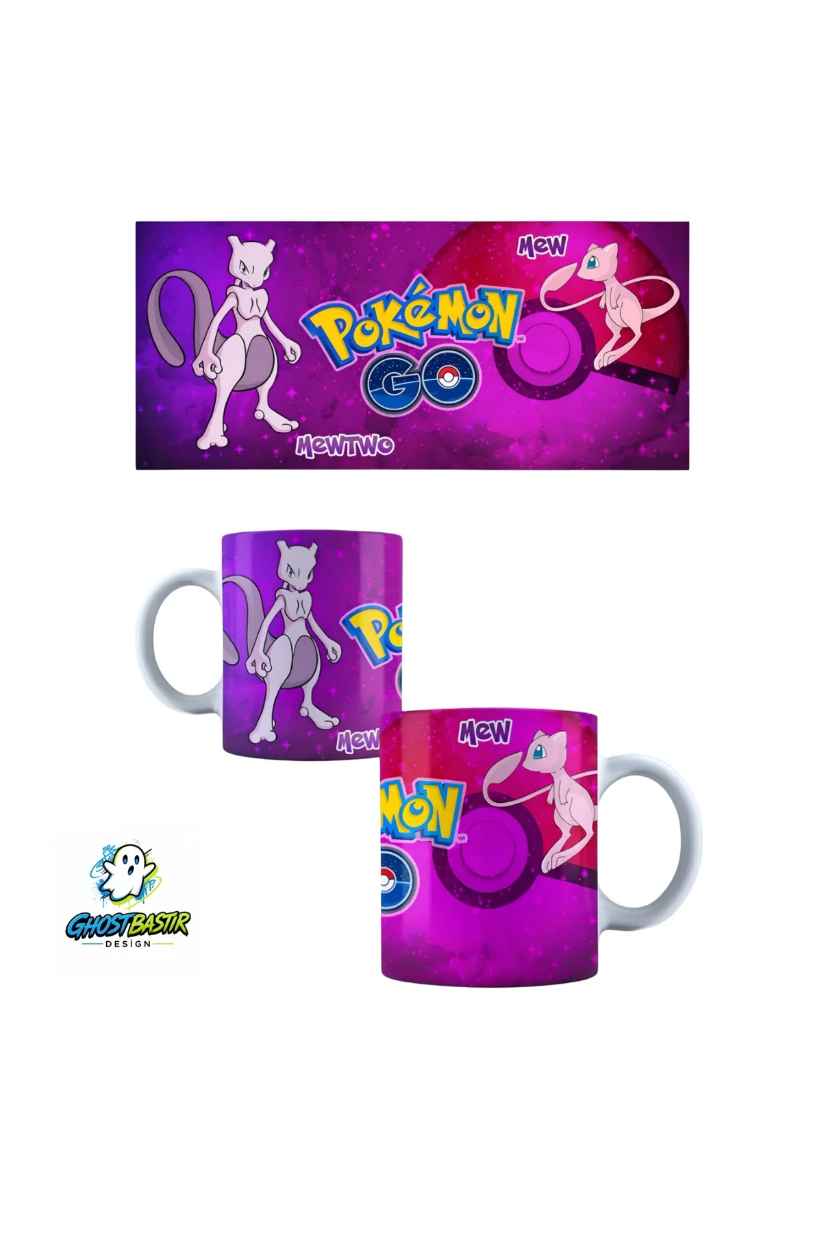 Pokemon Mewtwo Kupa Bardak | Tek Adet K0367