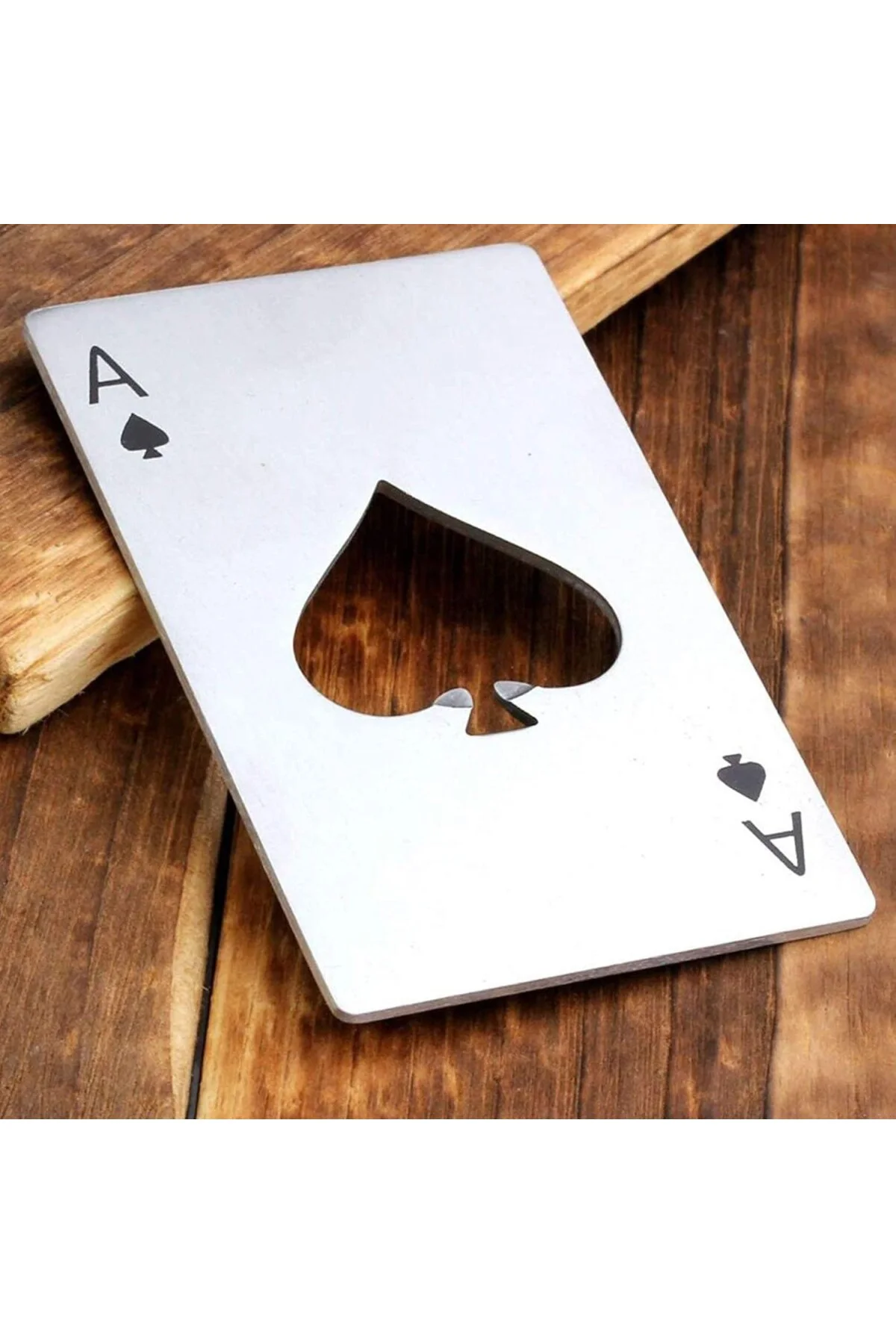 Poker Kart Maçı As'ı Paslanmaz Çelik Şişe Açacağı Gümüş