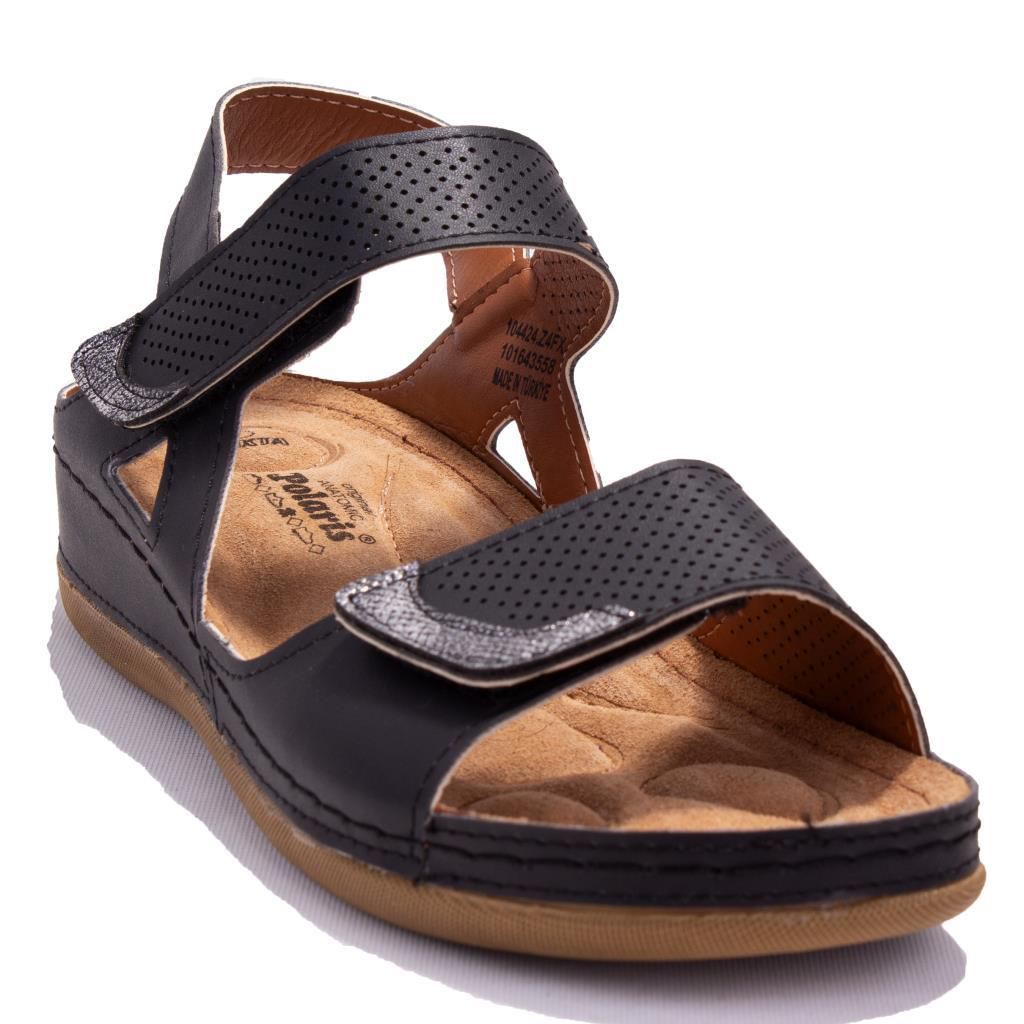 Polaris 104424 Siyah Ortopedik Günlük Kadın Sandalet Polaris 104424 Siyah Ortopedik Günlük Kadın Sandalet
