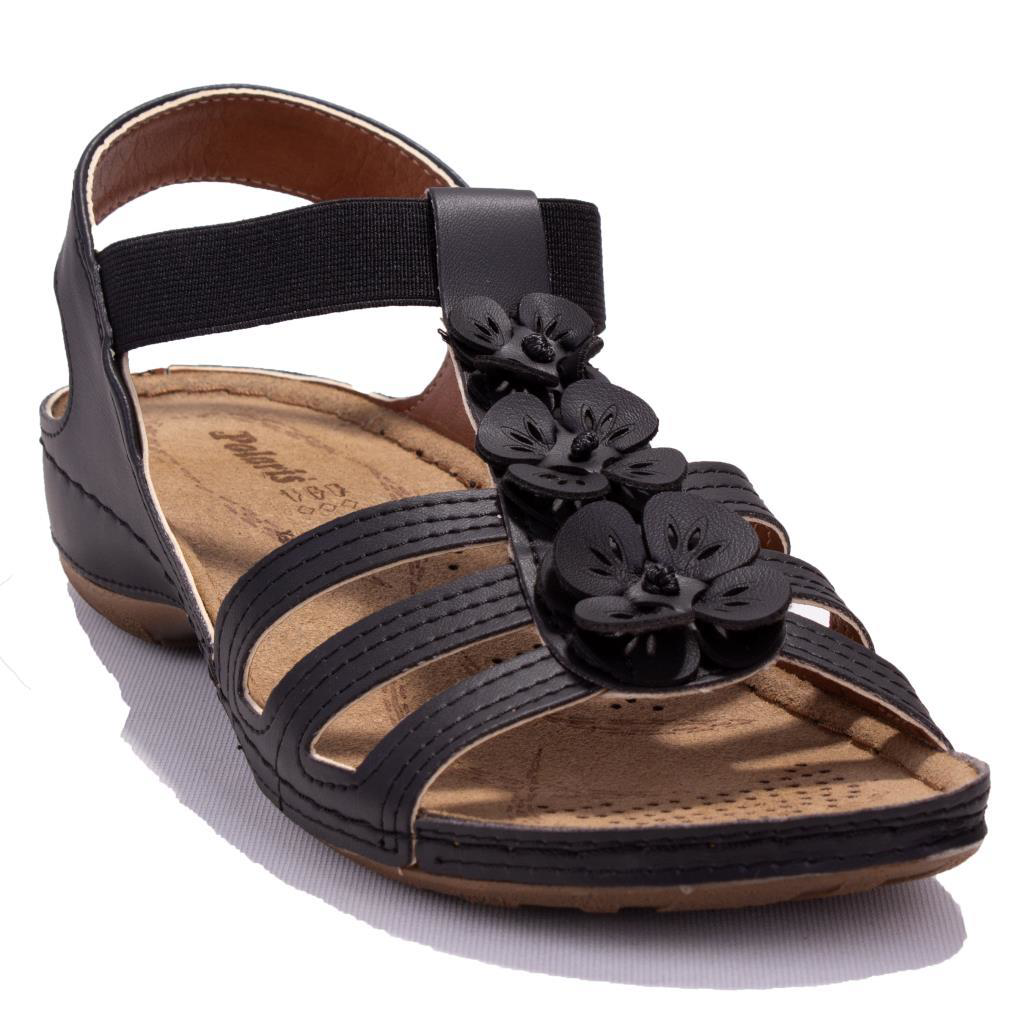 Polaris  157362 Siyah Ortopedik Günlük  Kadın Sandalet