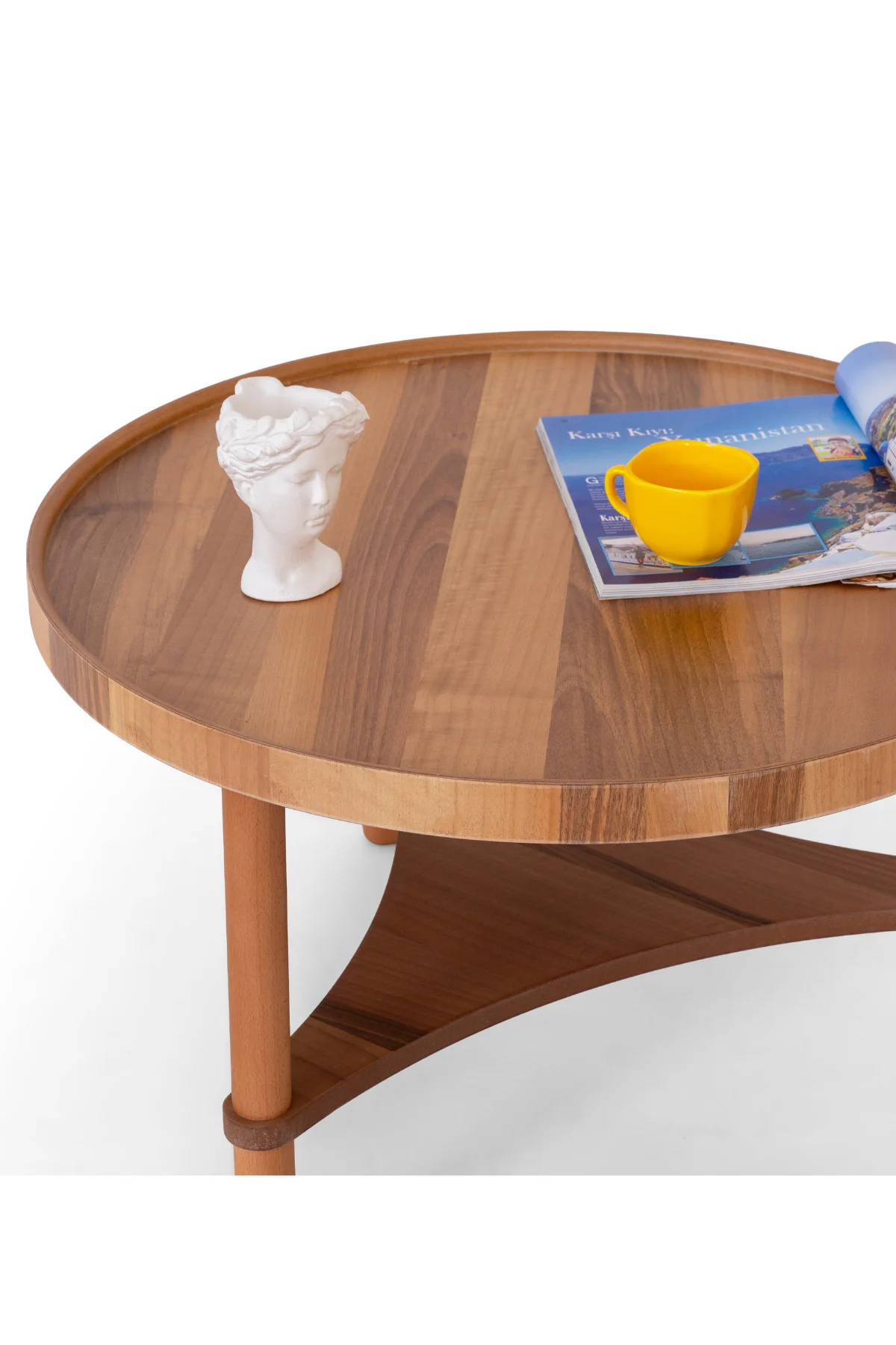 Polen Ahşap Ceviz Kaplama Orta Sehpa – Demonte, Modern ve Şık Tas