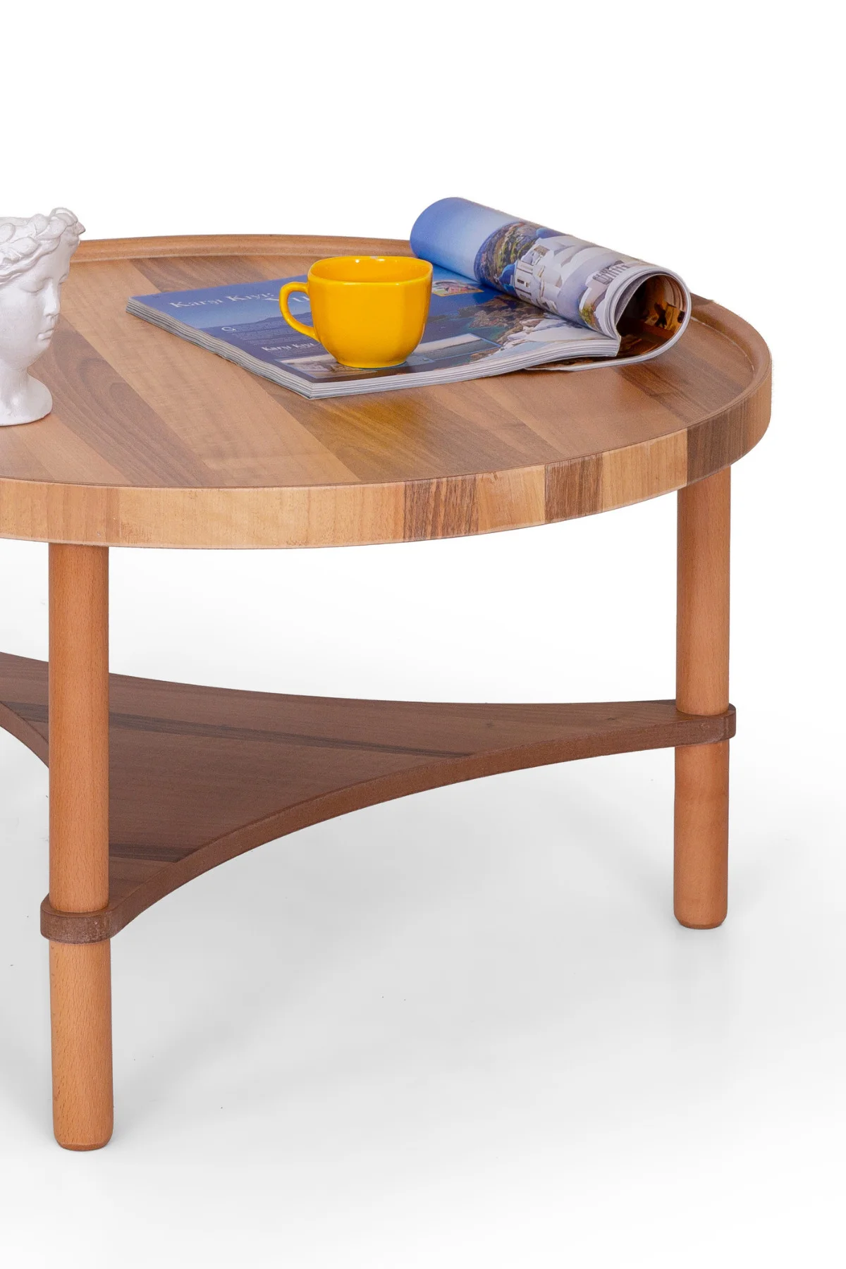 Polen Ahşap Ceviz Kaplama Orta Sehpa – Demonte, Modern ve Şık Tas