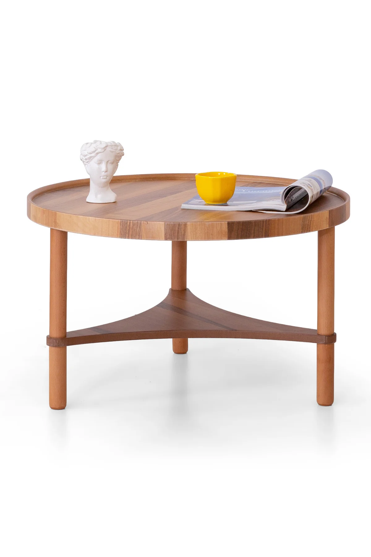 Polen Ahşap Ceviz Kaplama Orta Sehpa – Demonte, Modern ve Şık Tas