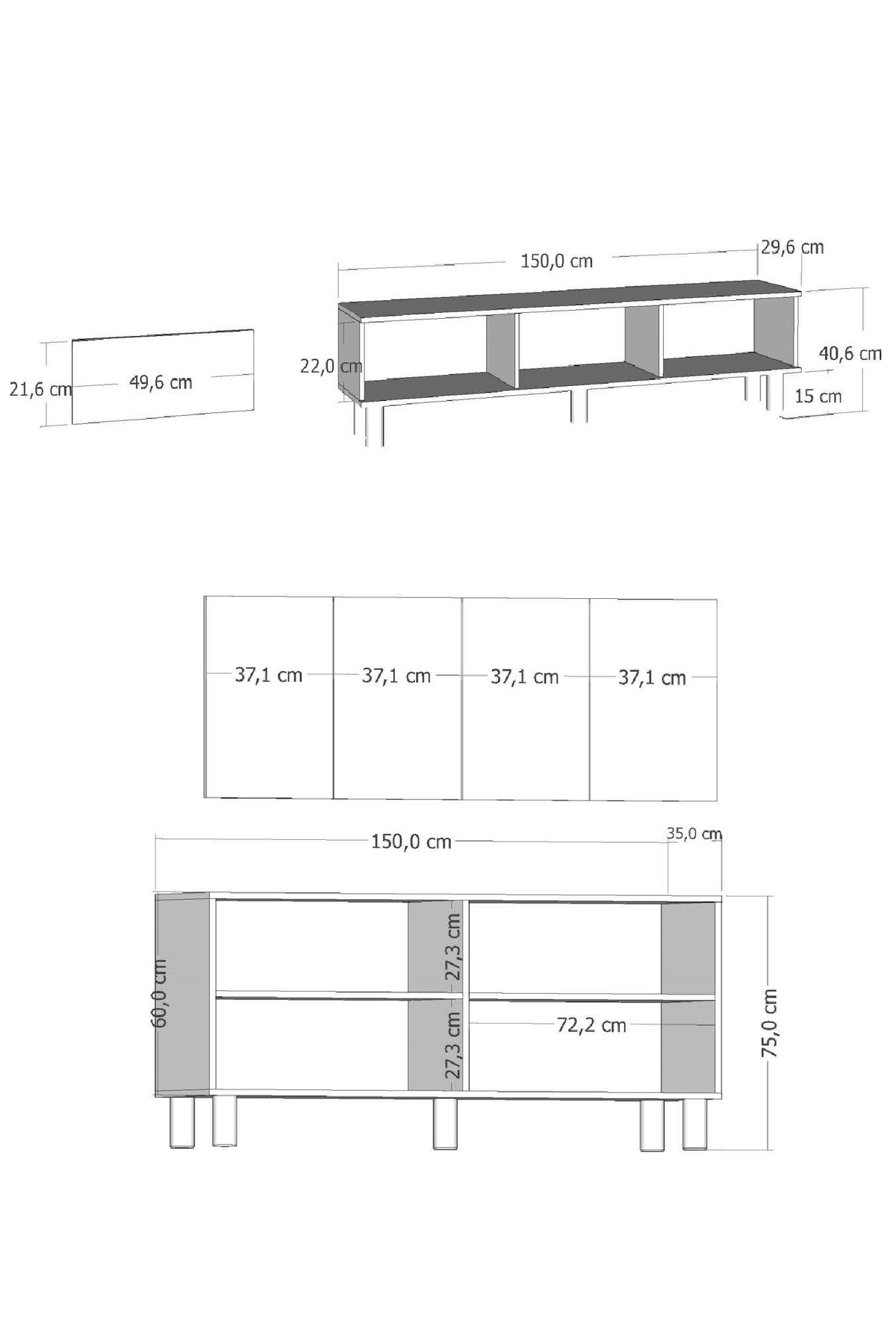 Cantek Dizayn Polenct Bohem Konsol (Kb150), Bohem Tv Sehpasi 2 Li Salon Takimi