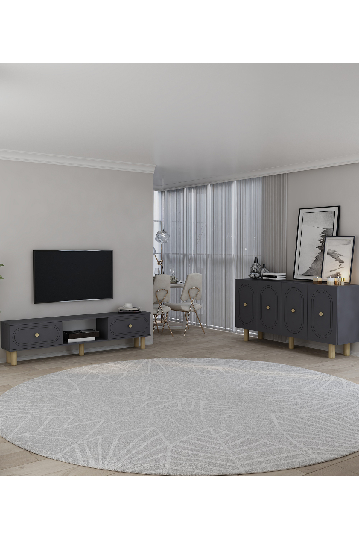 Cantek Dizayn Polenct Bohem Konsol (Kb150), Bohem Tv Sehpasi 2 Li Salon Takimi