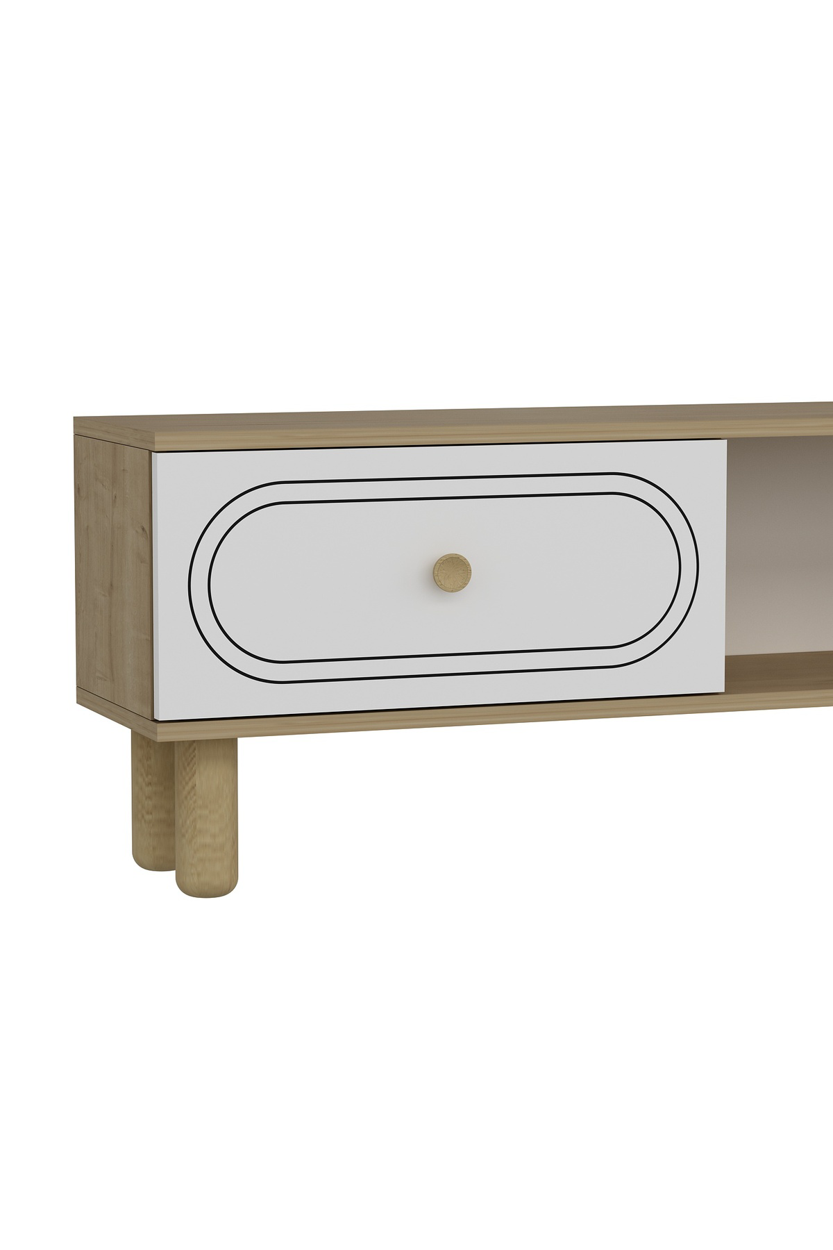 Cantek Dizayn Polenct Bohem Tv Ünitesi Takimi Safirmeşe-Beyaz