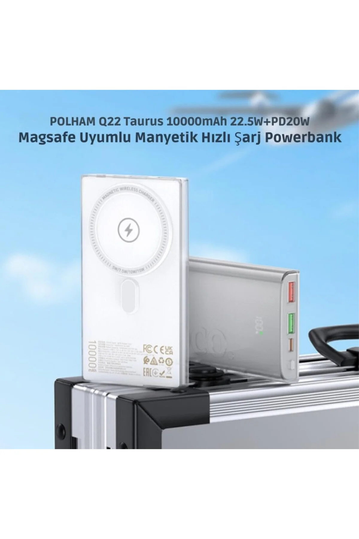 polham mobile HC Magsafe Uyumlu 22.5W 10000mAh Kablosuz Şarjlı Po