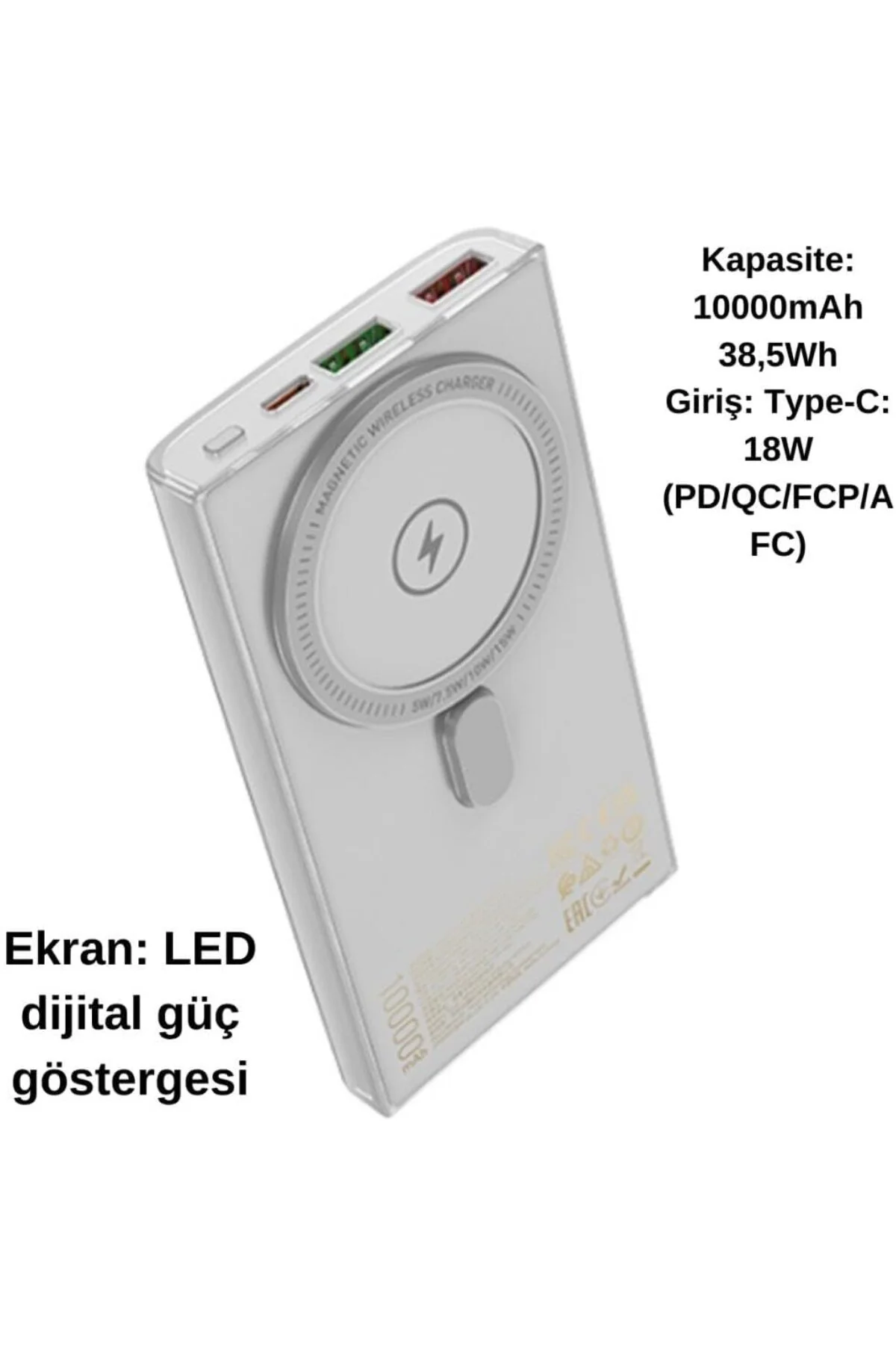 polham mobile HC Magsafe Uyumlu 22.5W 10000mAh Kablosuz Şarjlı Po