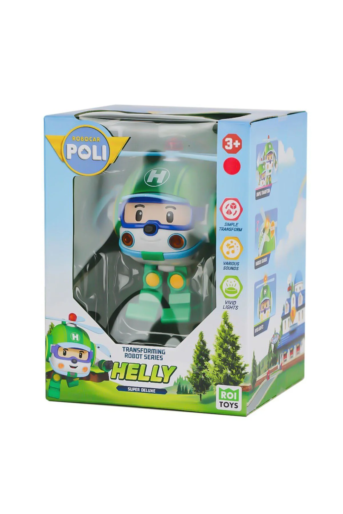 POLI MRT-688 Sesli ve Işıklı Robocar Poli Büyük Transforming Robot Helly -Necotoys