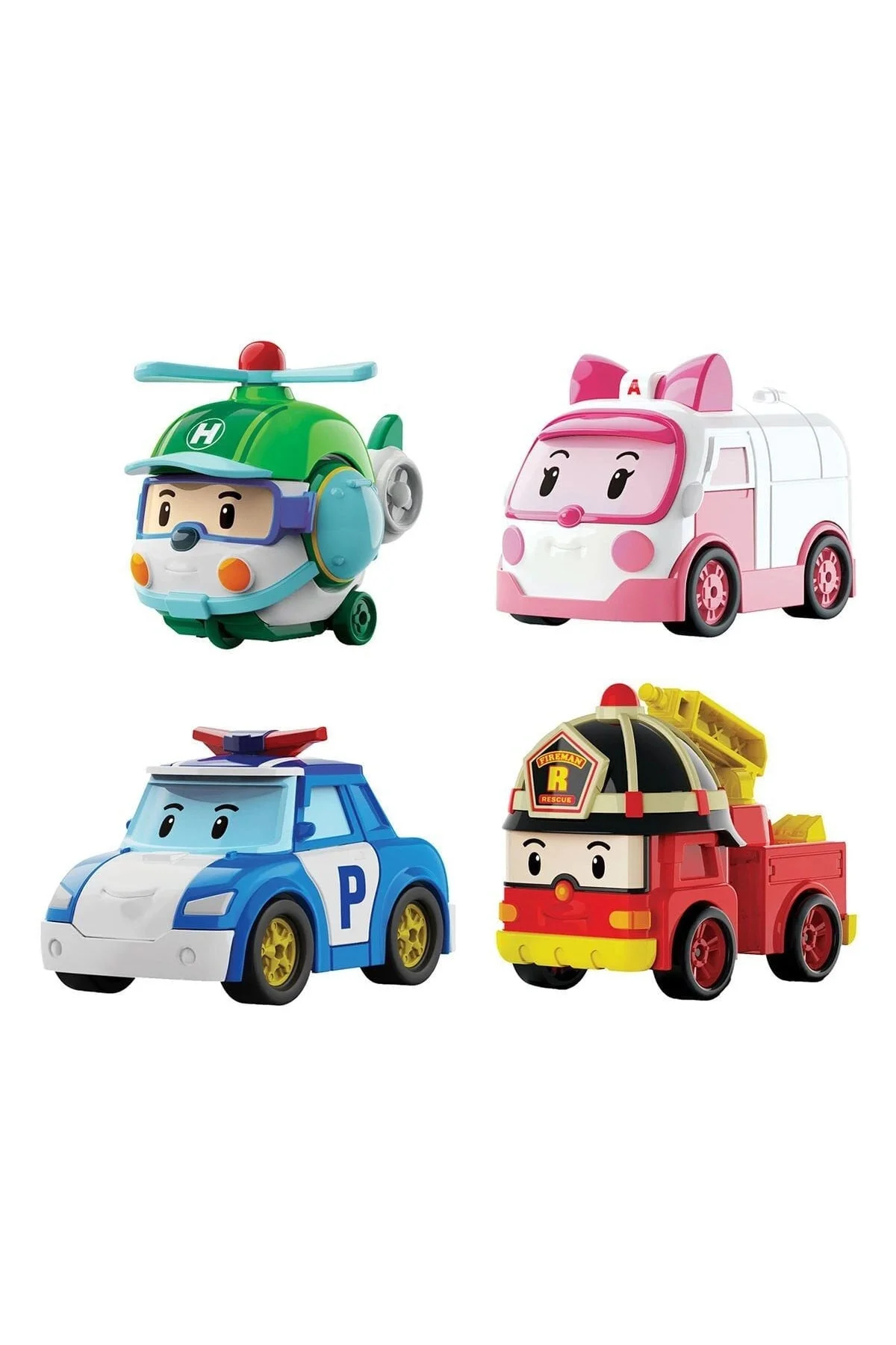 POLI MRT-760 Robocar Poli Mini Kasabanın Kurtarma Araçları 4lü Set