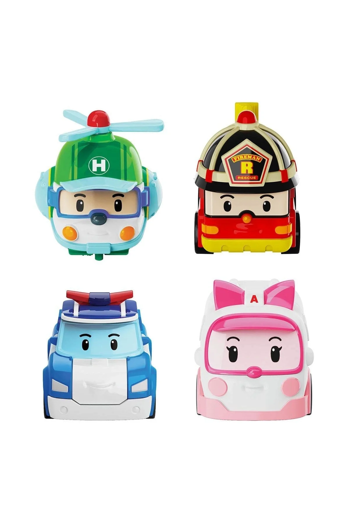 POLI MRT-760 Robocar Poli Mini Kasabanın Kurtarma Araçları 4lü Set