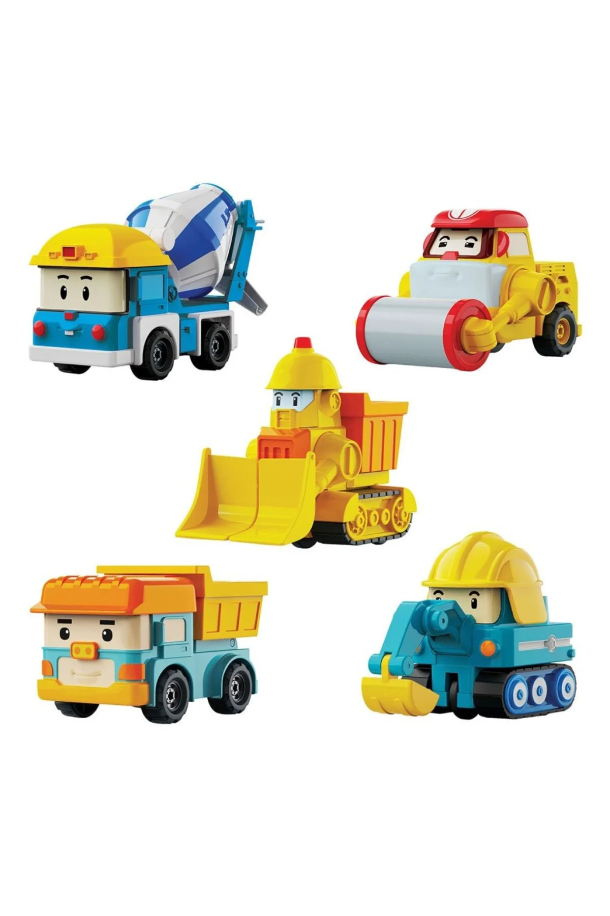 POLI MRT-761 Robocar Poli Mini İnşaat Araçları 5li Set