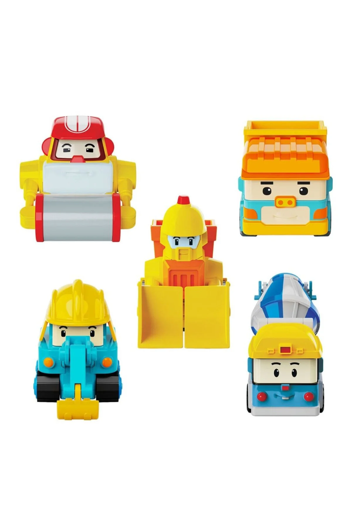 POLI MRT-761 Robocar Poli Mini İnşaat Araçları 5li Set
