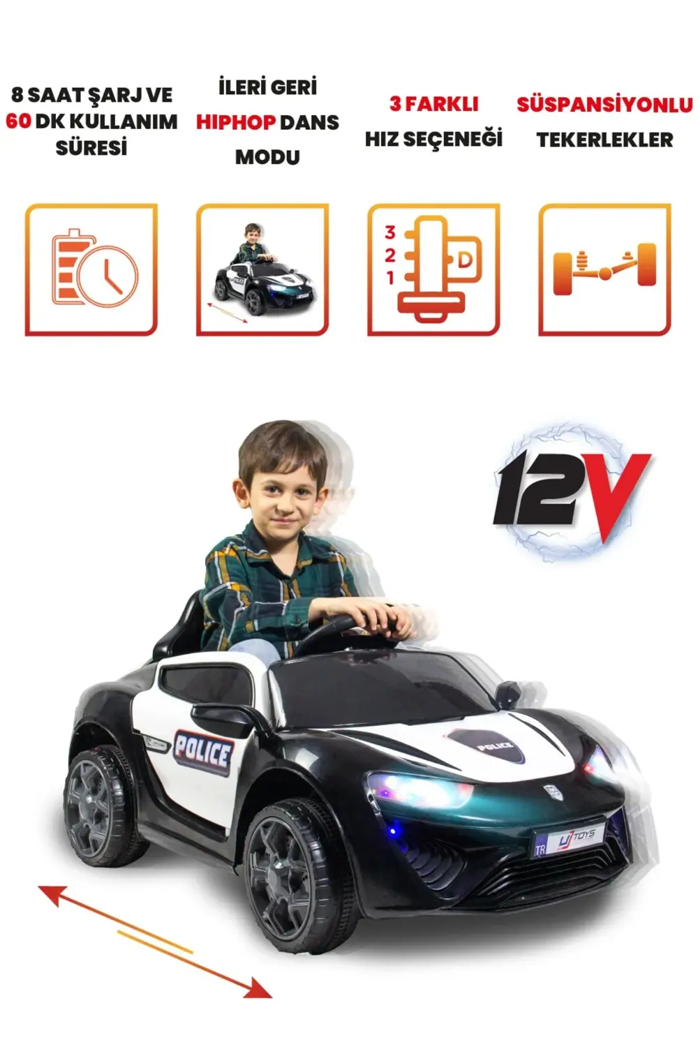 Polıce Jagor Akülü Araba 12v