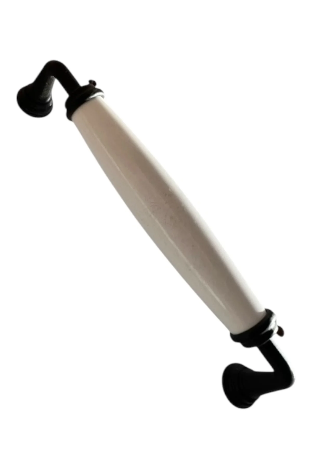 POLİMER DÜZ BEYAZ-SİYAH DESENSİZ 128 MM Çekmece Mutfak Dolap Kulp