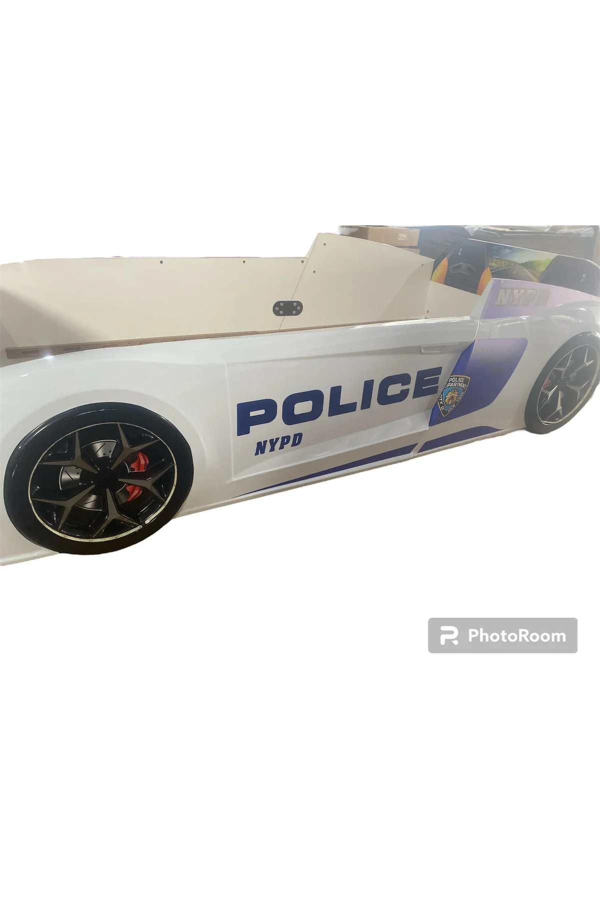 Polis Beyaz Arabalı Yatak V12 Audi Full Ledli Kumandalı ve Müzikl