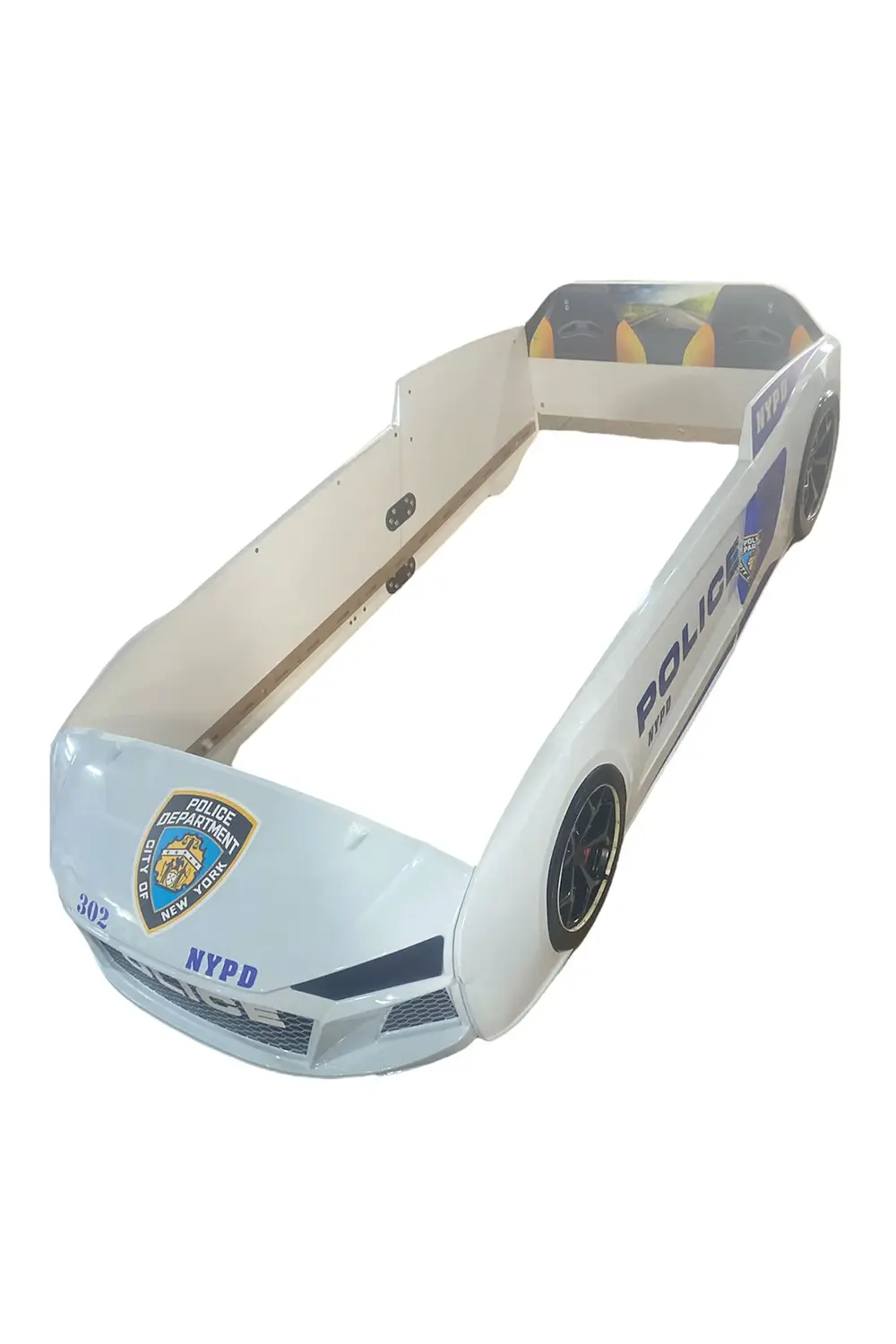 Polis Beyaz Arabalı Yatak V12 Audi Full Ledli Kumandalı ve Müzikl