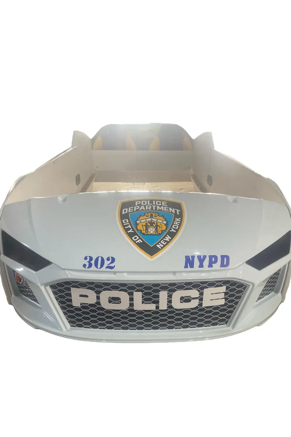 Polis Beyaz Arabalı Yatak V12 Audi Full Ledli Kumandalı ve Müzikl