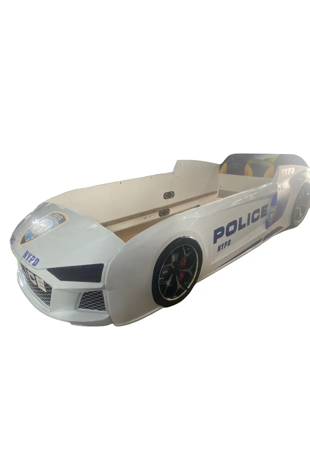 Polis Beyaz Arabalı Yatak V12 Audi Full Ledli Kumandalı ve Müzikl