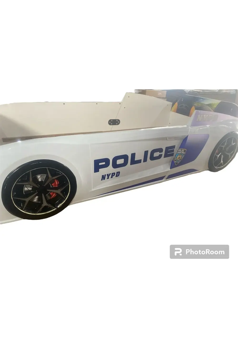 Polis Beyaz Arabalı Yatak V12 Audi Full Ledli Kumandalı ve Müzikl