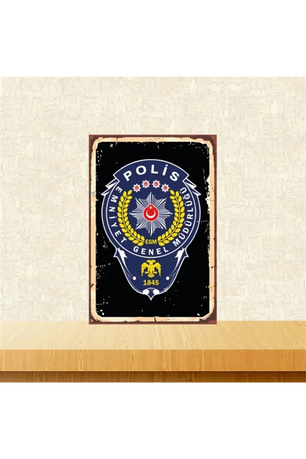 Polis Emniyet Genel Müdürlüğü 20-30 Cm Retro Ahşap Tablo Tkfx4547