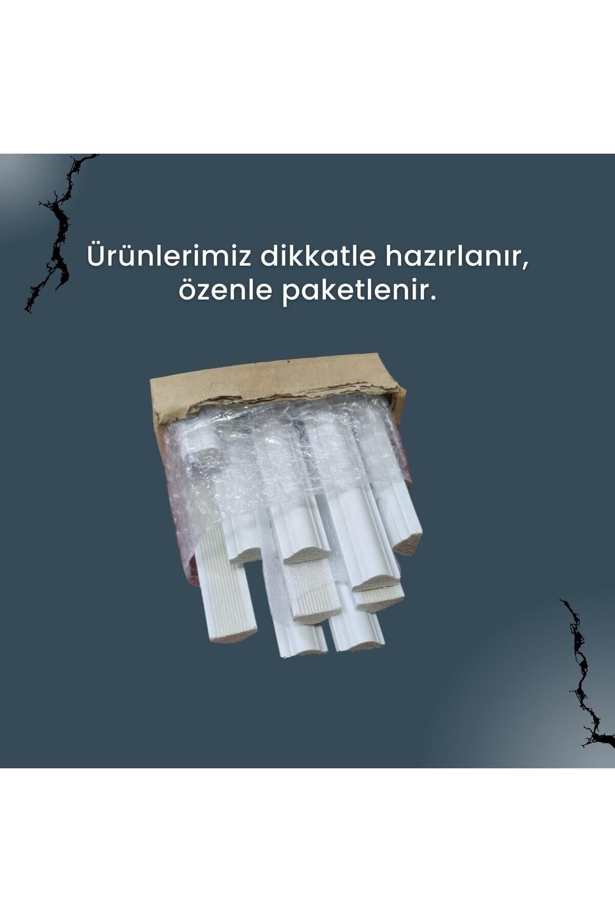 Mismuka Poliüretan Boyanabilir Dekoratif Duvar Çıtası, Montaja Hazır, Kes