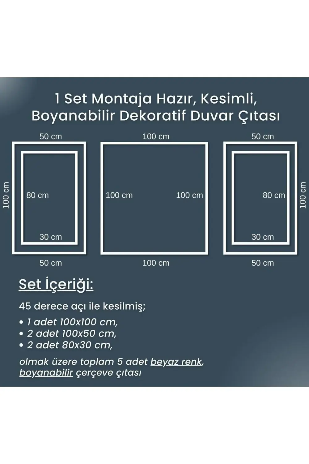 Poliüretan Boyanabilir Dekoratif Duvar Çıtası Montaja Hazır Kesil