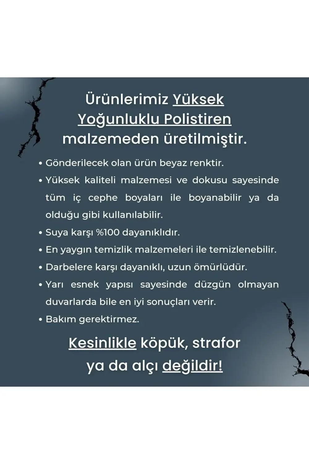 Poliüretan Boyanabilir Dekoratif Duvar Çıtası Montaja Hazır Kesil